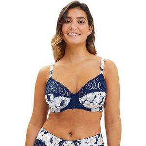 SANS COMPLEXE - Amélie Print - Omsluitend BH - Blauw - Polyamide