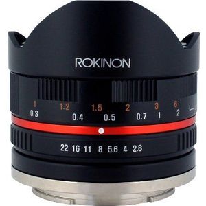 Rokinon 8mm F2.8 UMC Fisheye II (Zwart) Lens voor Fuji X Mount Digitale Camera's (RK8MBK28-FX)