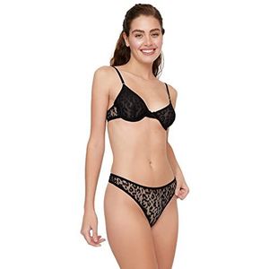 Trendyol Dames ondergoed set-zwart effen onderbroek, 75B, Zwart, 75B