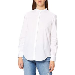 BOSS Dames C Befelize relaxed fit blouse van katoenmix met chambray-structuur, White100, 34