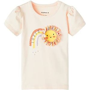 Bestseller A/S Baby-meisje NBFHUSSIE SS Top Box T-shirt, Créme De Pêche, 50, Créme de Pêche, 50 cm