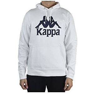 Kappa Heren Taino sweatshirt Authentic | capuchontrui, retro-look hoodie, pullover sweater lang shirt, regular fit, maat S-XXL, wit, 21