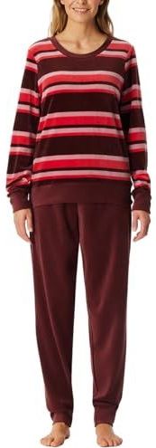 Schiesser - Pyjama Comfort - Wijnrood - Katoenmix - Lange Mouwen - Velours Kwaliteit