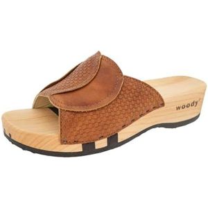 Woody Vanessa houten schoen voor dames, saforbruin, 36 EU, Saforbruin, 36 EU