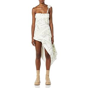 maison blanche Cocktailjurk, bedrukt, grijs en groen, 2 stuks, uniseks, volwassenen, Grijs en groen bedrukt