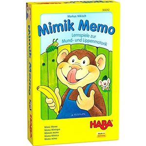 HABA 304242 Mimik Memo – educatief spel voor mond- en lippenmotoriek, speelse spraakbevordering voor kinderen van 3 tot 8 jaar
