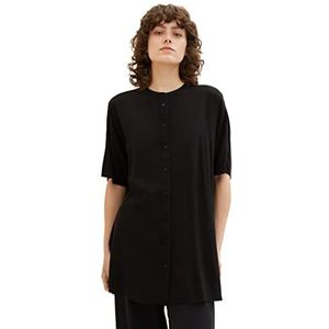 TOM TAILOR Damesblouse in longstyle met patroon, 14482 - Deep Black, 36