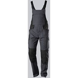 BP 1821-565-5632-33/34l stofmix tuinbroek stretch bretels met clipbevestigingen, 65% polyester/35% katoen, antraciet/zwart, 33/34L maat