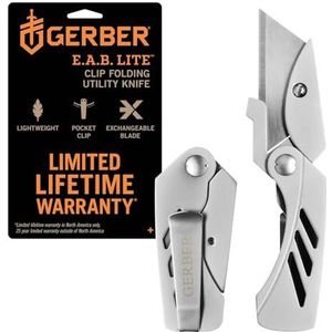 Gerber Cuttermes, EAB Utility Lite, inklapbaar, lemmetlengte: 3,8 cm, roestvrij staal, zilver, 31-003036