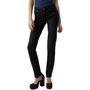 VERO MODA Dames straight-fit VMDAF Mid Rise rechte jeans, zwart denim, 31W / 32L