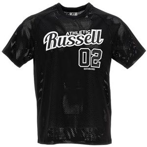 RUSSELL ATHLETIC Justice S/S Crewneck Tee - Korte Mouwen-T-shirt voor heren, comfortabel en veelzijdig, Zwart, XXL
