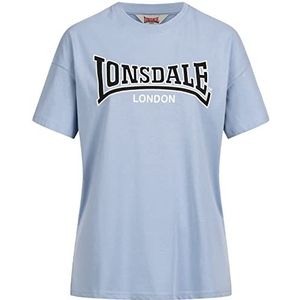 Lonsdale Dames T-shirt Oversize Ousdale, pastelblauw/zwart/wit, S