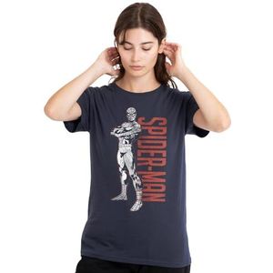 mandarin creative ltd Spider-Man Hero Stance dames T-shirt, diep marineblauw, groot, Diepe marine, L