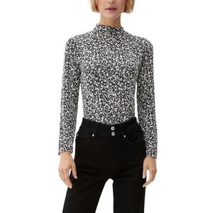 s.Oliver Dames 2124413 shirt met lange mouwen met opstaande kraag, zwart, 38