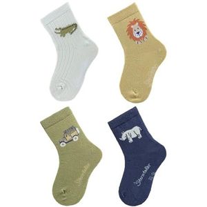 Sterntaler Babysokken voor jongens, set van 4 safari, lichtturquoise, 18 EU