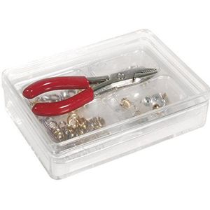 Rayher Mini-sieradenset, 1 tang plus accessoires, diverse materialen, goud, zilver, 14 x 7 x 2,2 cm
