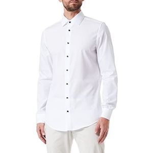Seidensticker Men's Slim Fit Shirt met korte mouwen, wit, 39, wit, 39