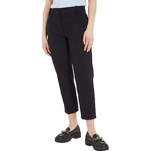 Tommy Hilfiger Essential Slim Straight Co Chino geweven broek voor dames, Zwart, 72 NL