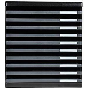 Exacompta - ref. 304714D - Organisatiesysteem - Ladebox MODULO A4 met 10 open laden voor A4+ documenten - Afmetingen: Diepte 35 x breedte 28,8 x hoogte 32 cm - Zwart/muisgrijs