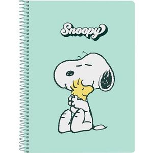 SNOOPY GROOVY Notitieboek, kwart, 80 vellen, hardcover, 1 design, ideaal voor kinderen van verschillende leeftijden, comfortabel en veelzijdig, kwaliteit en duurzaamheid, 15,5 x 22 cm, watergroen