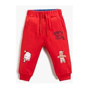 Koton Babyboys Jogger Snowman bedrukt trekkoord zakken sweatpants, rood (401), 18-24 Monate