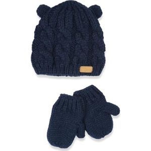Chicco Set muts en handschoenen voor kinderen, Blauw, 3 mesi