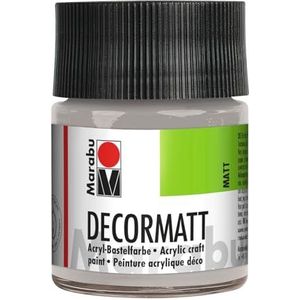 Marabu 14010005782 - Decormat acryl metallic zilver 782, 50 ml, fluweelmat acrylverf op waterbasis, crèmige en kleurintensief, speekselbestendig, weerbestendig, voor vrij schilderen en sjabloneren