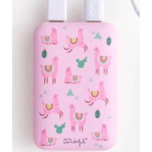 Mr Wonderful Externe accu, draagbaar, voor mobiele telefoon, powerbank, 5.000 mAh, roze en rood