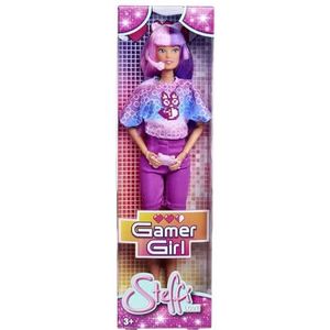 Simba 105733704 Steffi Love Girl, speelpop in coole gaming-outfit met hoofdtelefoon en game-controller, 29 cm, vanaf 3 jaar