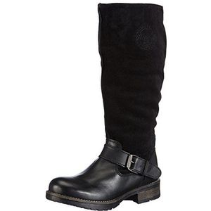 s.Oliver 26621 biker boots voor dames, zwart zwart zwart kam 98, 36 EU