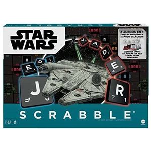 Mattel Games Scrabble Star Wars bordspel voor kinderen vanaf 10 jaar, incl. kaarten (Mattel HDX15)