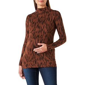 Supermom Dames Tee Askern Long Sleeve All Over Print T-shirt, Brunette-N007, XL