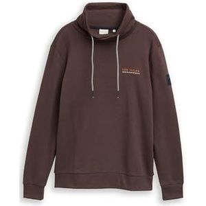 TOM TAILOR Sweatshirt voor heren, 39217 - Mid Brown Grindle Structuur, XL