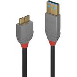 LINDY USB-kabel USB 3.2 Gen1 (USB 3.0 / USB 3.1 Gen1) USB-A Stekker, USB Micro-B 3.0 Stekker 2.00m S
