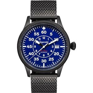 Gigandet Heren analoog Japans automatisch uurwerk horloge met roestvrij stalen armband VNAG8/012, blauw