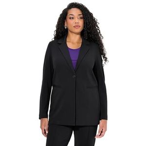 Ulla Popken Dames Jersey Blazer, zwart, 46-48 grote maten