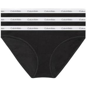 Calvin Klein Dames bikini vorm slip stretch katoen Pack van 3, Zwart (zwart/zwart/zwart), M