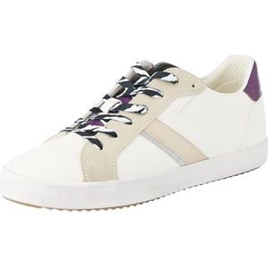 Geox D BLOMIEE C Sneakers voor dames, Optic White/Purple, 37 EU, Optic White Purple, 37 EU