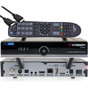 OCTAGON SF8008 4K UHD HDR Combo Receiver 1x DVB-S2X & 1x DVB-C/DVB-T2 - satelliet, kabel/terrestrisch signaal, E2 Linux Smart TV Box, Media Server, opnamefunctie, EasyMouse HDMI, Dual WiFi