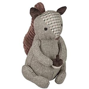 Relaxdays deurstopper eekhoorn - 26 x 17 x 22 cm - stof - vloer - binnen - dier - bruin
