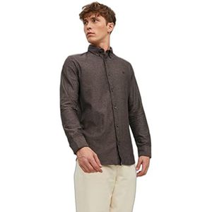 JACK & JONES Male overhemd button-down slim fit, Java/Fit: slim fit, S