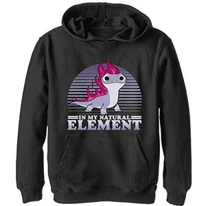 Disney Frozen 2 Element Flames Boy's hoodie, fleece, zwart, small, Schwarz, S