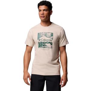 Columbia CSC Seasonal Logo Tee voor heren, ervaar ultiem comfort met ultrazacht biologisch katoen, met een stretchpasvorm en geribbelde kraag