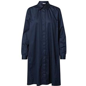 Seidensticker Damesblouse - city-jurk - satijnen jurk - hemdblousekraag - regular fit - lange mouwen - stretch, donkerblauw, 40