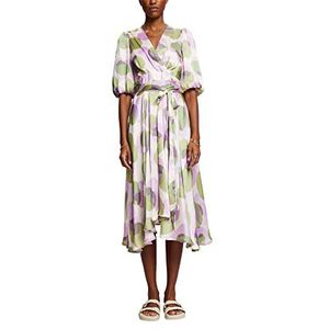 Esprit Collection Midi-jurk in crinkle-look met allover-print, lavendel, 32