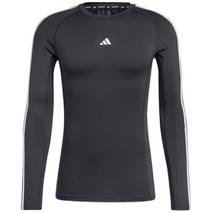 adidas Heren Techfit Training 3-Stripes Longsleeve, M Zwart