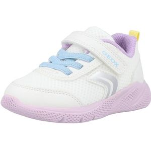 Geox B SPRINTYE Girl D Sneakers voor babymeisjes, wit/multicolor, 23 EU, Wit Multicolor, 23 EU