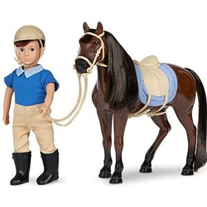 Lori – Kleine pop & speelgoedpaard – 15 cm mini-pop jongen & volbloedpaard – met poppenaccessoires, dier en poppenkleding – rijaccessoires – speelgoed voor kinderen vanaf 3 jaar – Brian & Barnaby