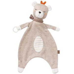 Fehn Knuffeldoek Baby fehnNatur teddybeer met biologisch katoen, knuffeldier fopspeen, knuffeldoek met fopspeen, voor baby's en peuters vanaf 0+ maanden