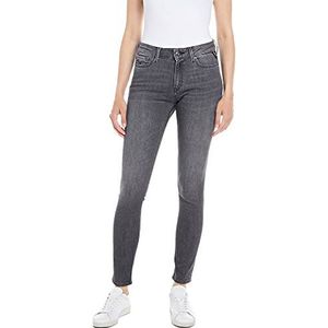 Replay Dames Jeans Luzien Skinny-Fit met Power Stretch, Grijs (Dark Grey 097), W30 x L30, 097, donkergrijs, 30W x 30L
